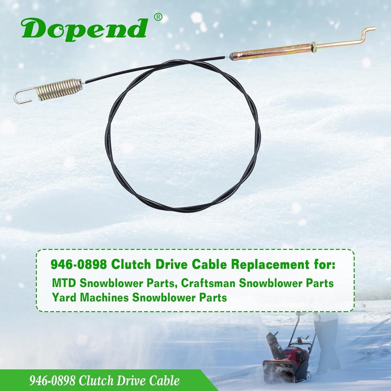 Dopend 946-0898 Clutch Drive Cable for MTD, Craftsman, Yard Machines Snowblower Parts, Replaces 746-0898, 746-0898A, 946-0898, 946-0898A - Image 2